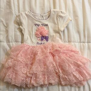 Little Girls Koala Kids White Baby Bodysuit with Purple Trim